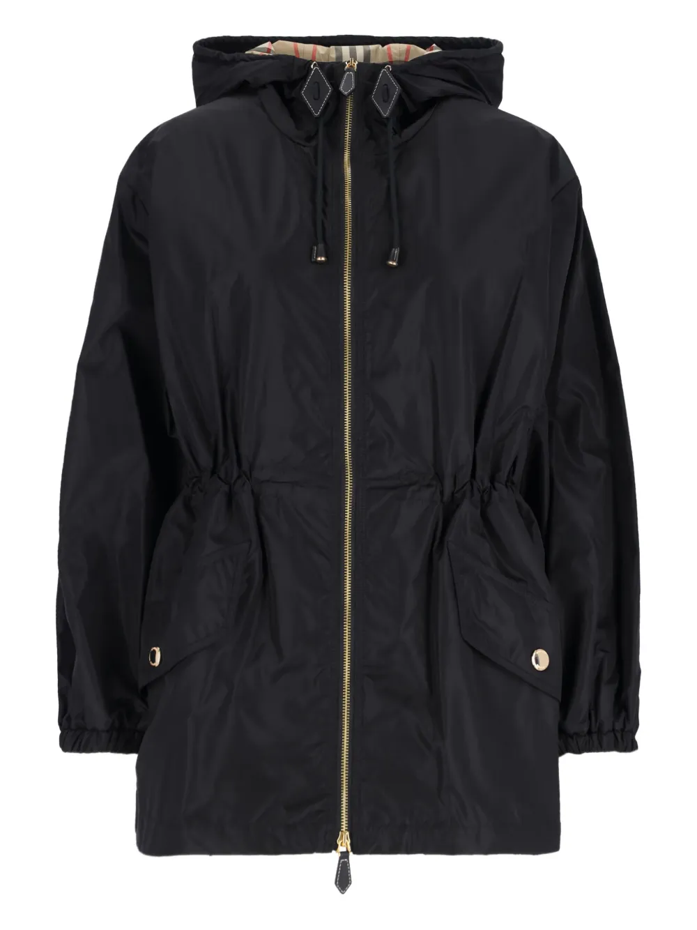 

Пальто с капюшоном и кулиской BURBERRY, черный