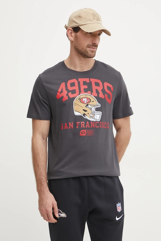 

Хлопковая футболка San Francisco 49ers Nike, серый