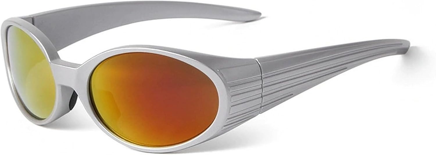 

Ретро-солнцезащитные очки в стиле Y2K для женщин, овальные солнцезащитные очки, ретро-зеркальные очки для занятий спортом на открытом воздухе, защита от УФ-излучения mincl, Red