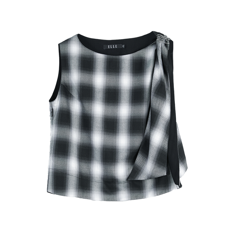 

ELLE Топ-майка женская черная с круглым вырезом тонкая Others