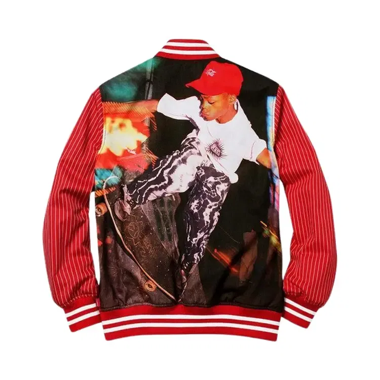 Двусторонняя университетская куртка Supreme x Comme Des Garcons, красный — фото 2