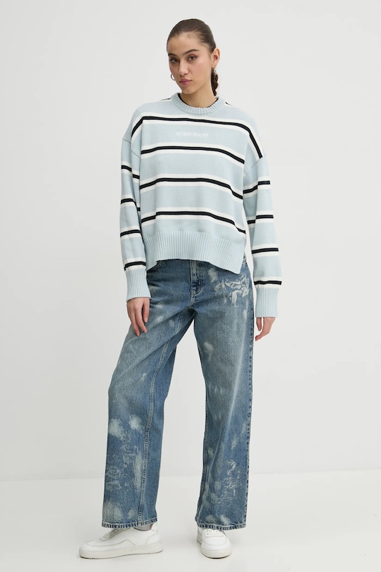 

Хлопковый свитер Guess Jeans, синий