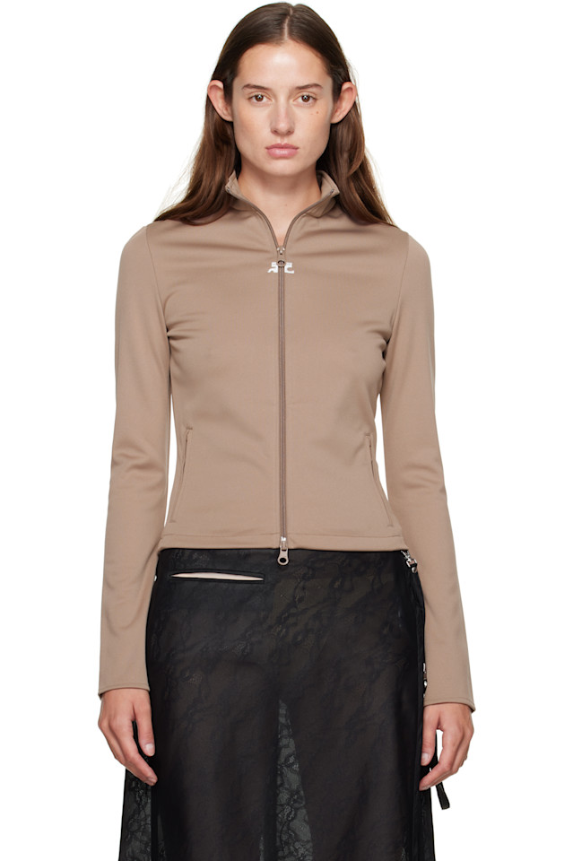 

Courrèges Бежевая байкерская спортивная куртка