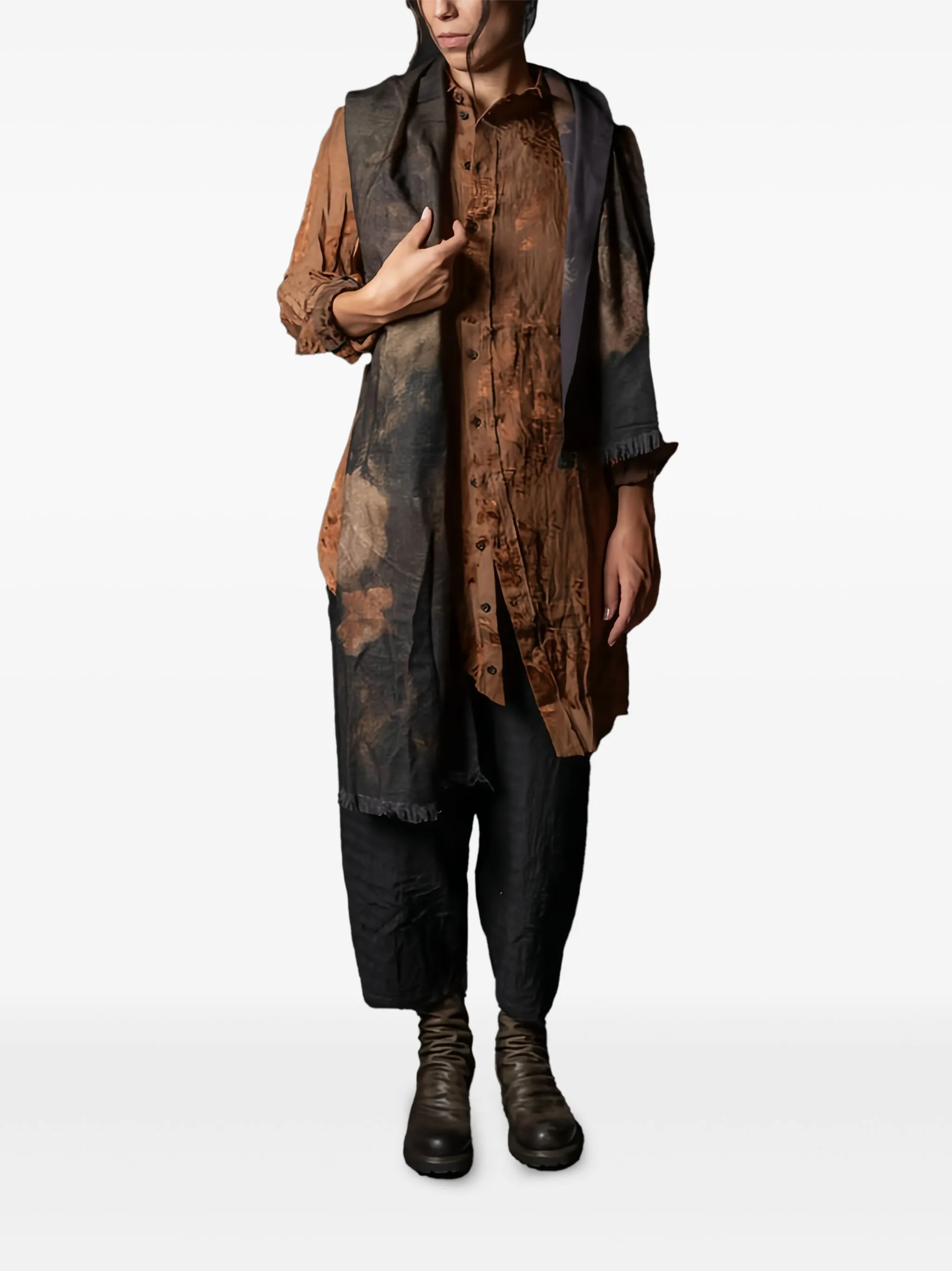 

Шарф с принтом Aleksandr Manamïs, коричневый