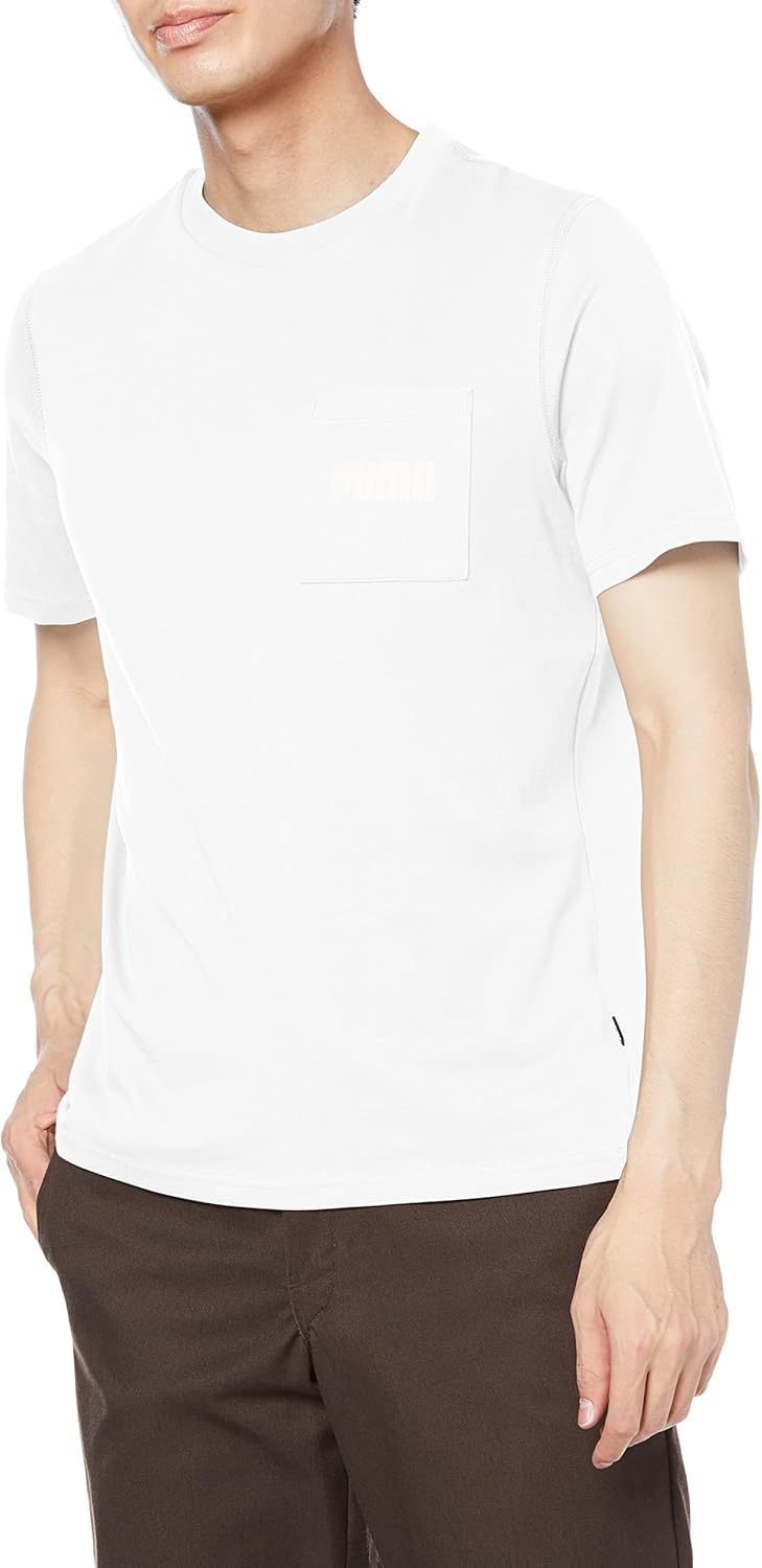 

Мужская футболка Puma 849549 с коротким рукавом, в стиле Modern Basics, с карманом, белый