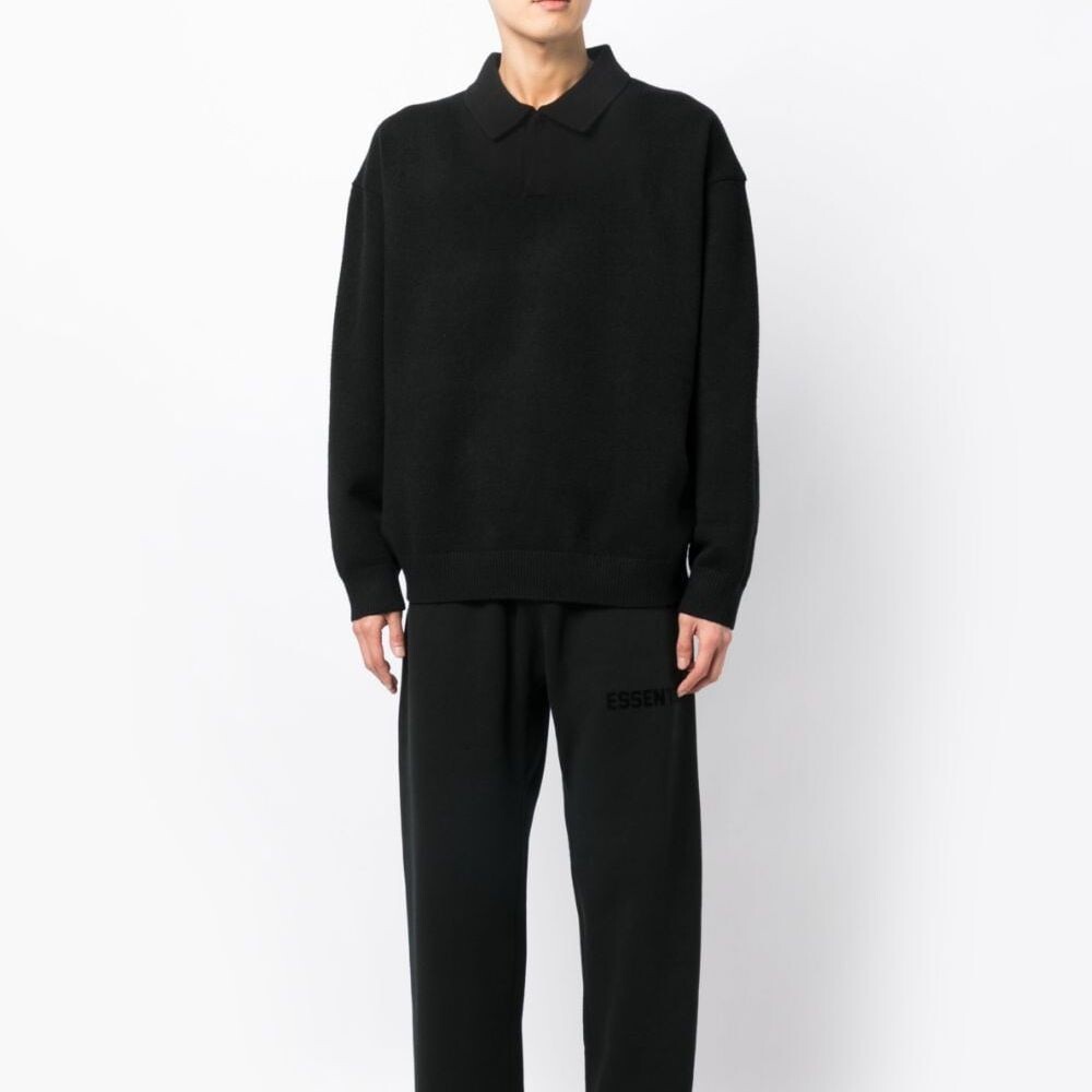 Рубашка поло с длинными рукавами Fear Of God Essentials, черный — фото 3