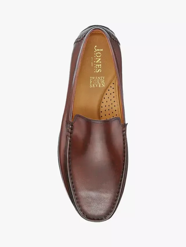 Мокасины Rawston Wide Fit из кожи Jones Bootmaker, Brown — фото 4