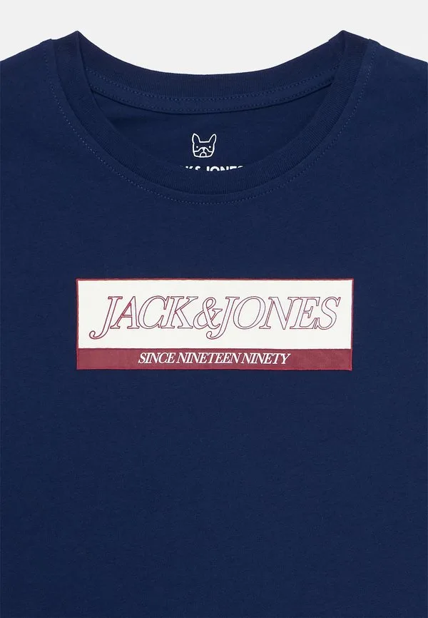 Футболка с принтом jorinwood block brand Jack & Jones Junior, Ocean Cavern — фото 4