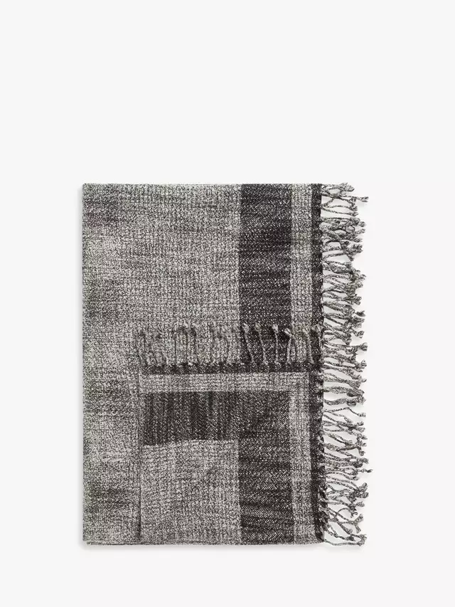 

Плед John Lewis Ebbe Slub Wool, цвет black/white