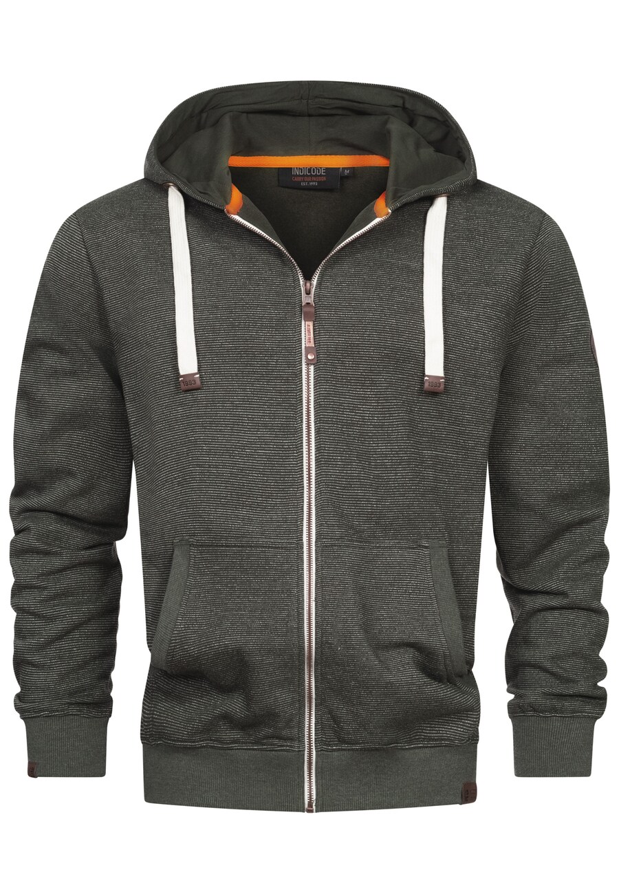 

Толстовка с капюшоном на молнии INDICODE JEANS Zip-Up Hoodie Baustian, темно-зеленый