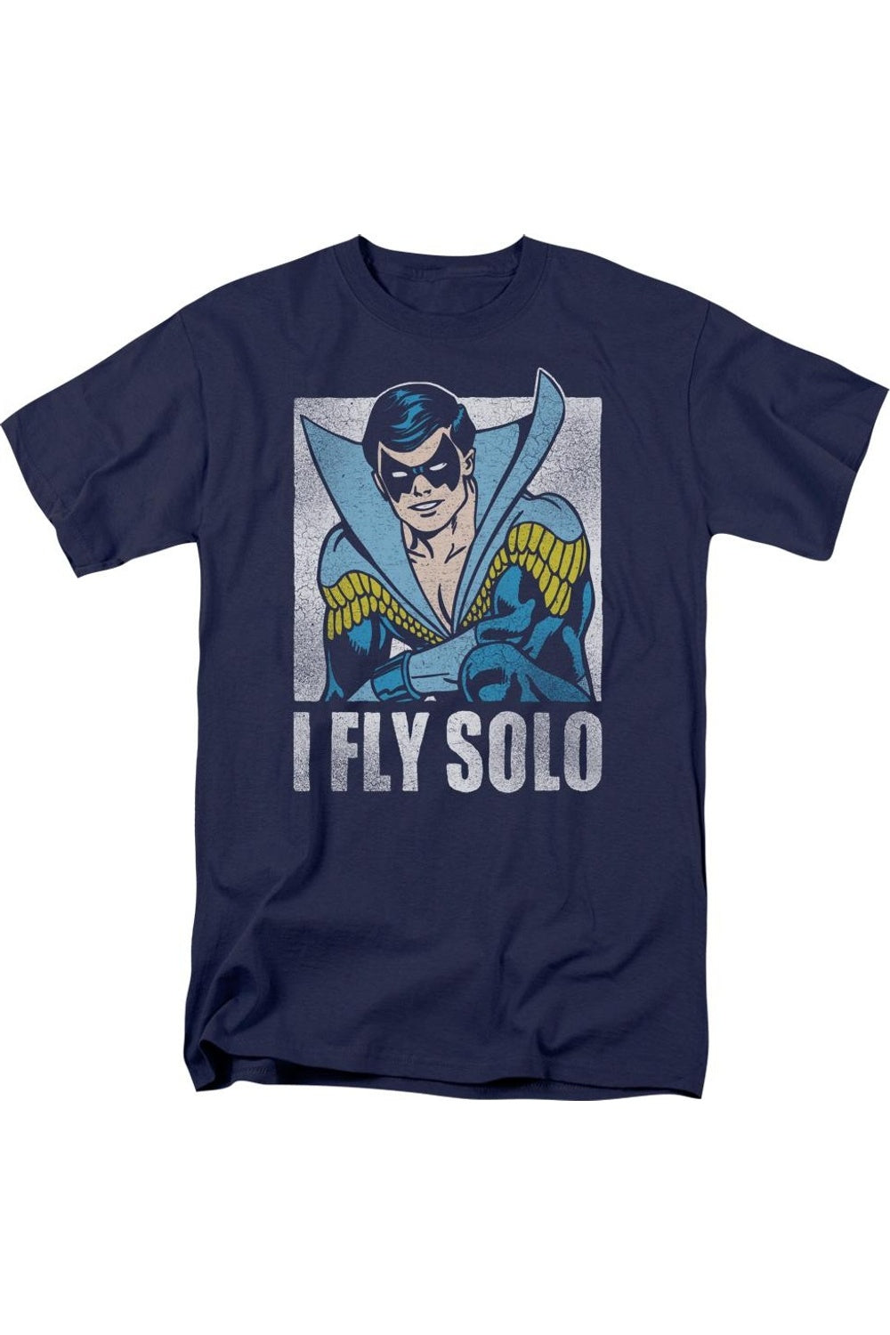

Футболка с коротким рукавом для взрослых DC Comics Fly Solo Gildan, темно-синий