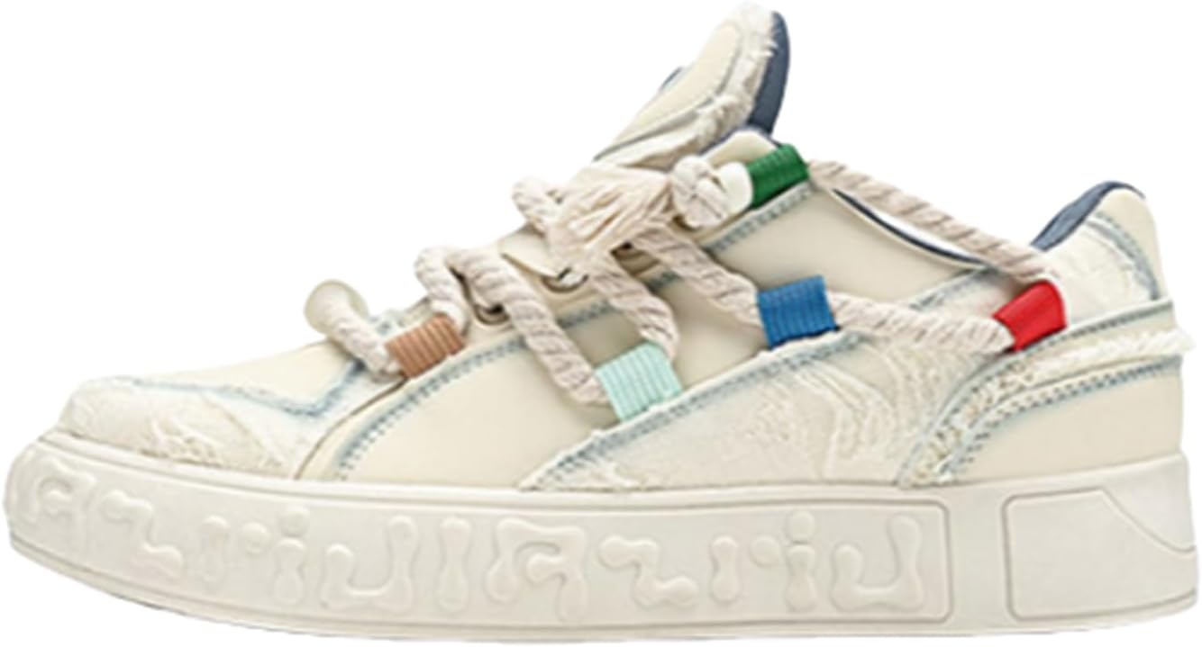 

Мужские стильные спортивные кроссовки для скейтборда, удобные шнурованные кеды с противоскользящей подошвой для повседневных тренировок и ежедневного комфорта Jhfdioy, бежевый