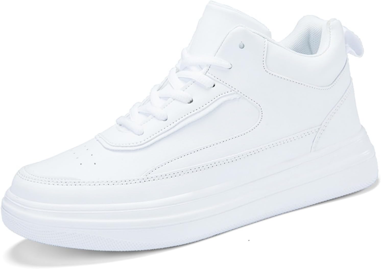 

Мужские высокие кожаные кроссовки - дышащие повседневные ботинки на шнуровке с толстой противоскользящей подошвой и поддержкой лодыжки, спортивная модная обувь для ежедневной ходьбы, черно-белые Kelibasi