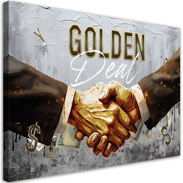 

Картина арт-принт KUNSTLOFT Golden Deal, золотой