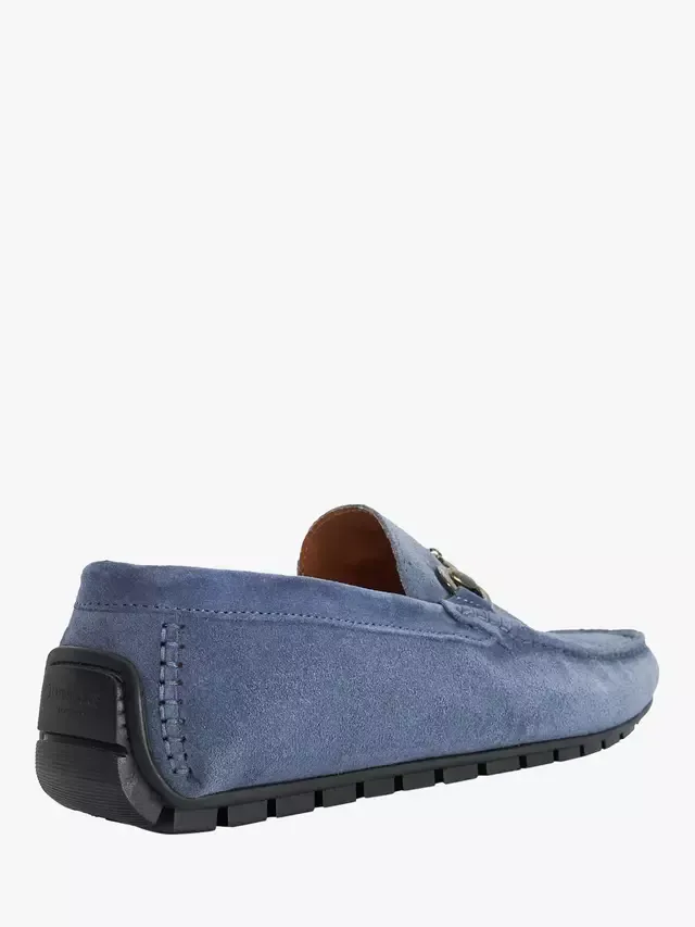 Мокасины-лоферы Brackon из замши с отделкой под кинжал Dune London, Blue — фото 4