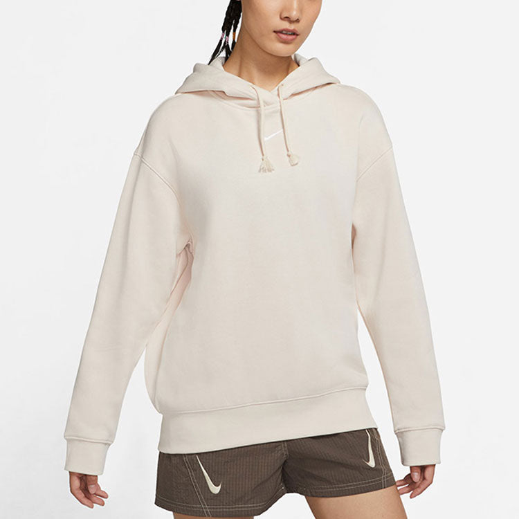Толстовка (WMNS) ASW Nike Sportswear ESSNTL CLCTN FLC OS HD PEARL White — фото 4