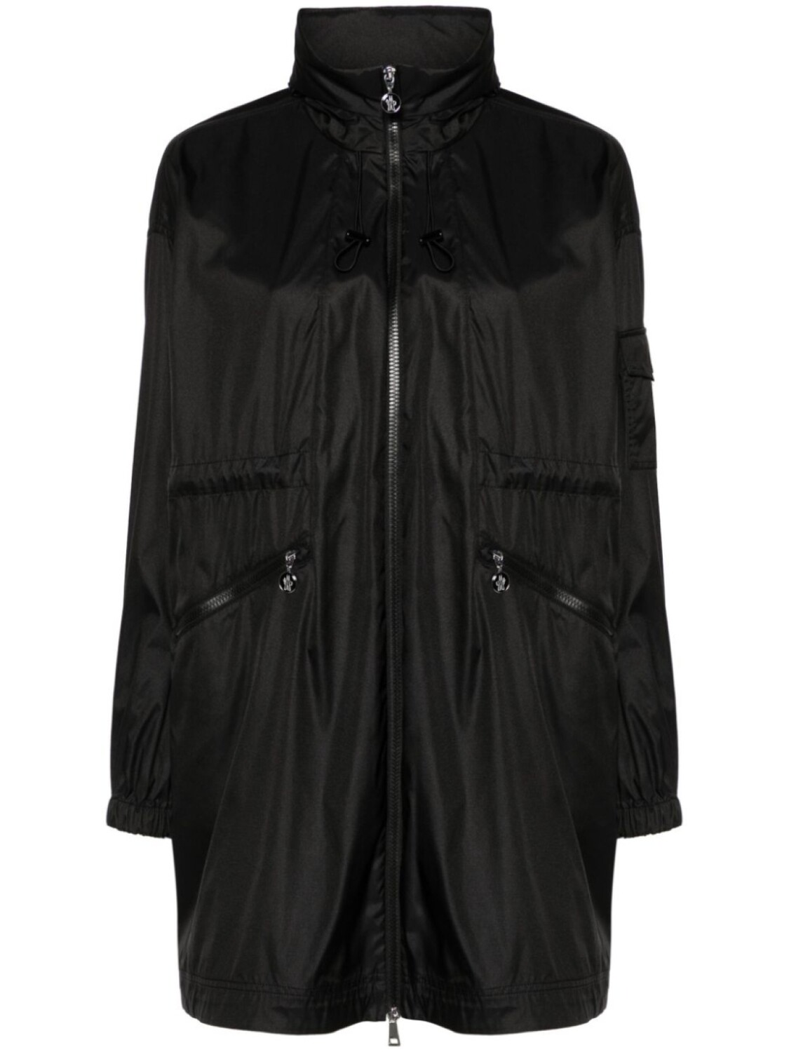 

Moncler парка Adhemar с кулиской на талии, черный