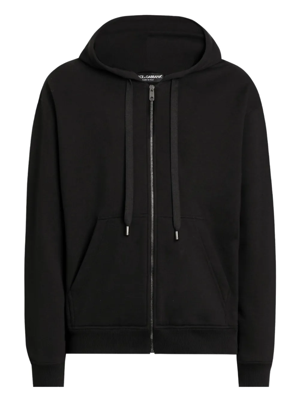 

Худи на молнии с аппликацией Dolce & Gabbana, черный