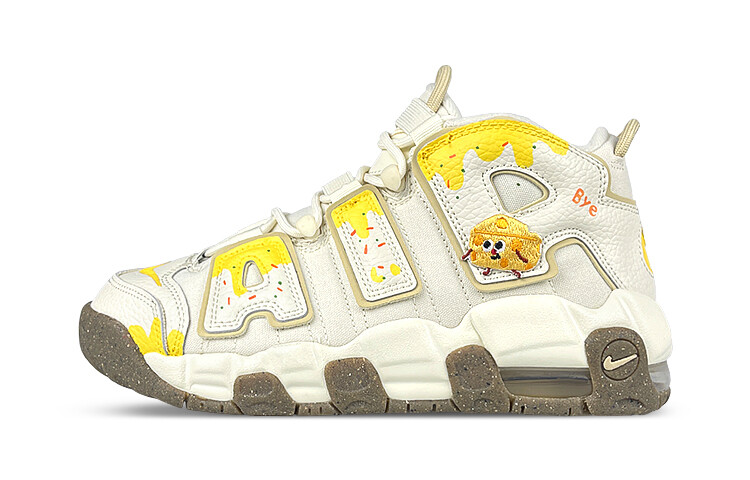 

Кроссовки Nike Air More Uptempo Vintage Basketball Shoes Women's Mid-Top Beige Yellow