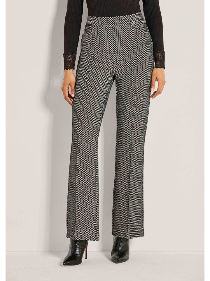 

MADELEINE Жаккардовые брюки прямого кроя черного/бежевого цвета