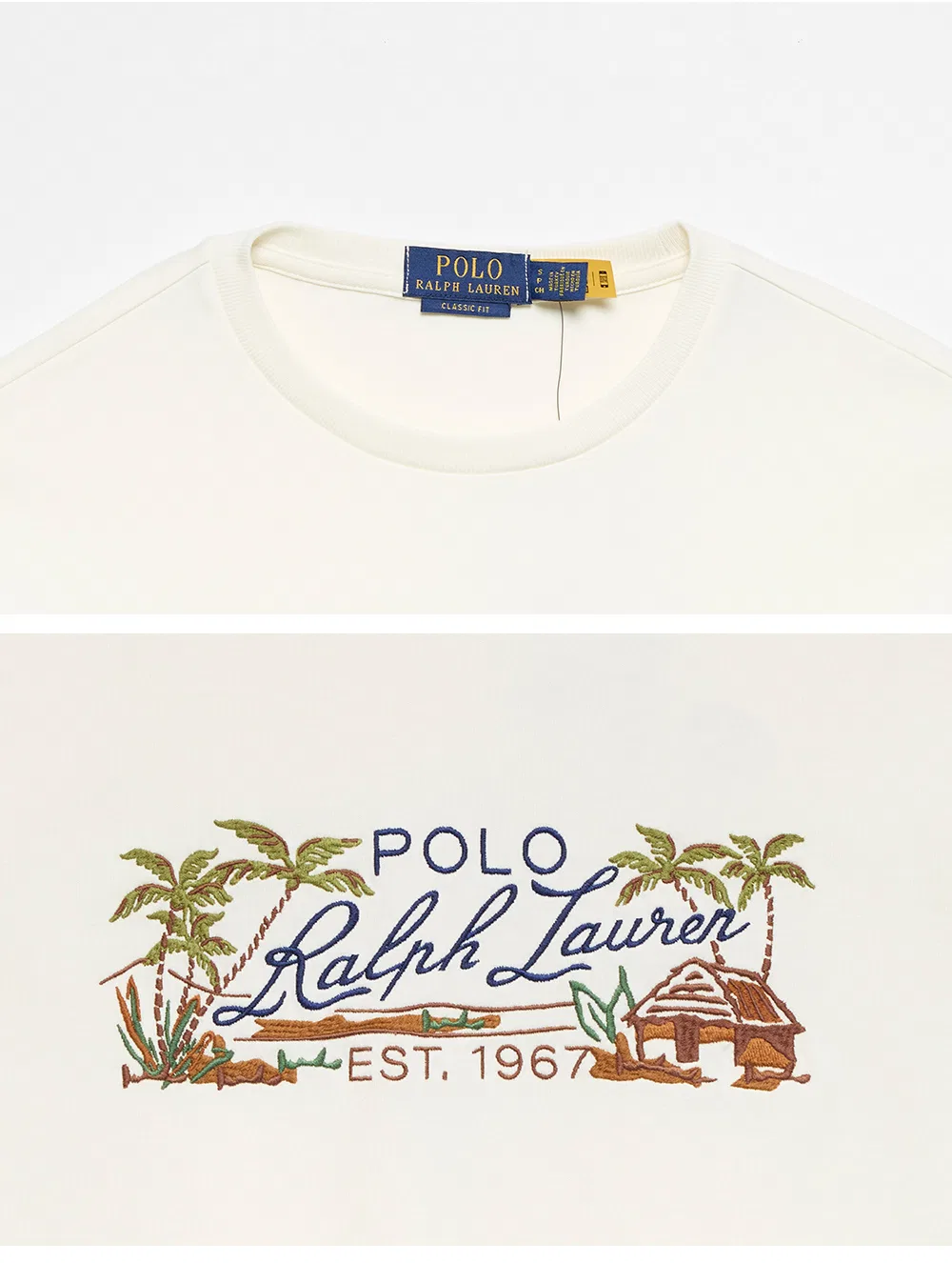 Мужская футболка Classic Fit Embroidered Jersey белая от Polo Ralph Lauren — фото 4