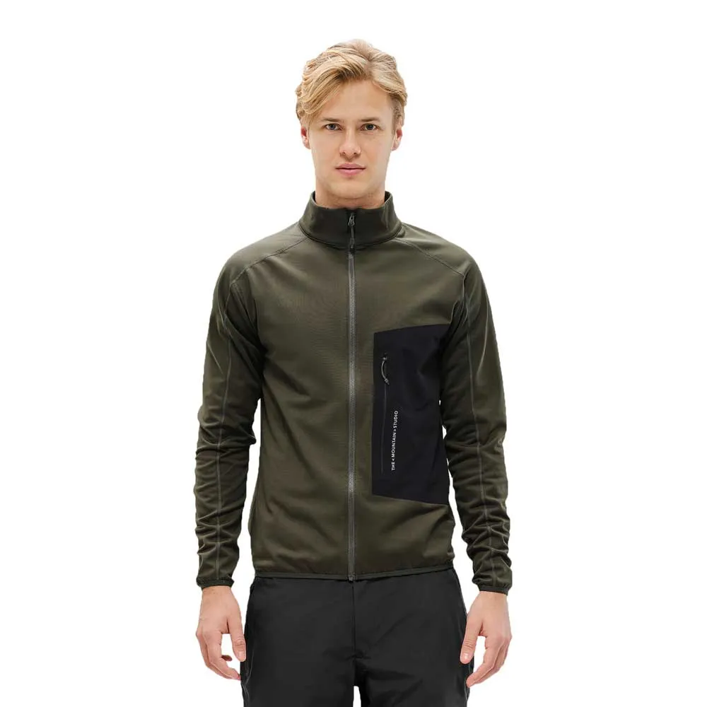 

Флис The Mountain Studio Tecno grid t-neck full zip, зеленый