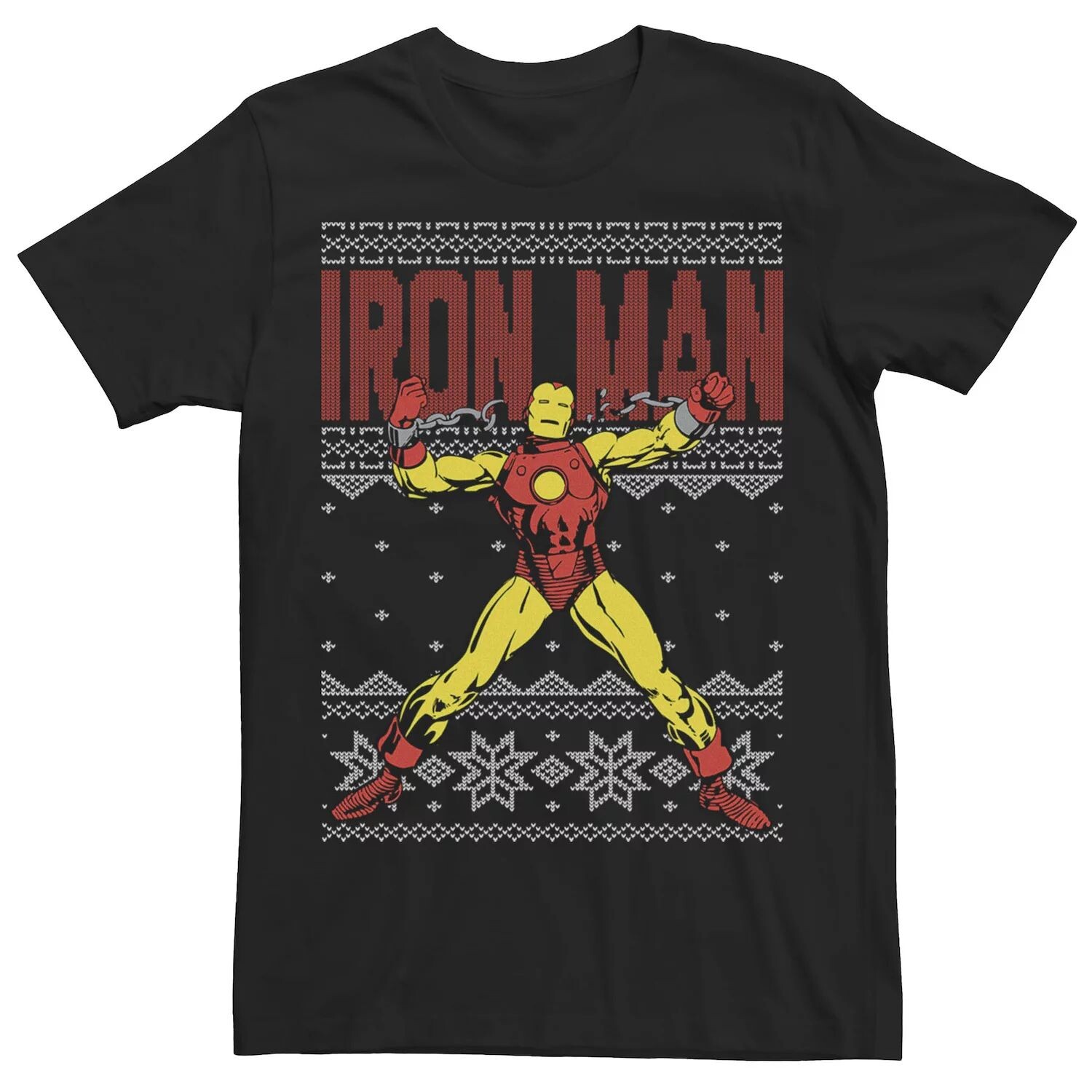 

Мужская уродливая рождественская футболка Iron Man в стиле ретро Marvel