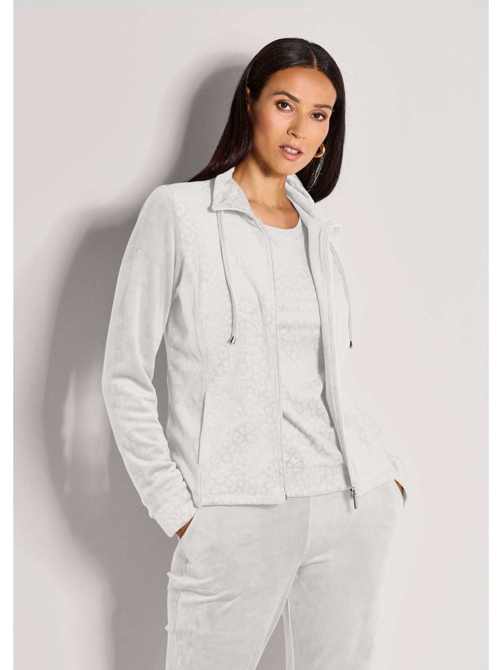 

MADELEINE Пушистая велюровая куртка на молнии жемчужно-белого цвета