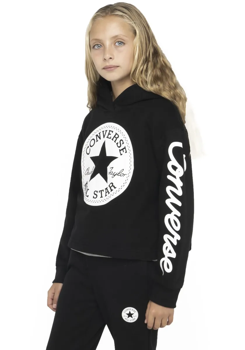

Толстовка Converse с капюшоном "CHUCK PATCH CROPPED HOODIE - для детей", черный
