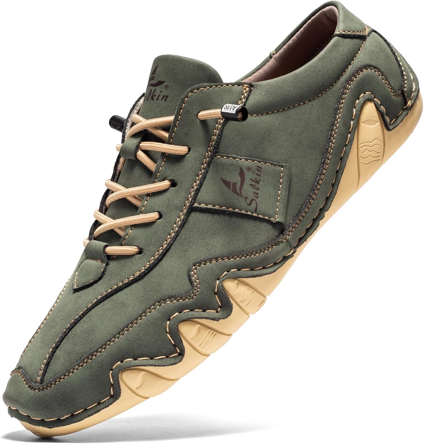 

Мужские обувь для вождения и прогулок, легкие повседневные слипоны, комфортные дышащие кроссовки Abborora, темно-зеленый