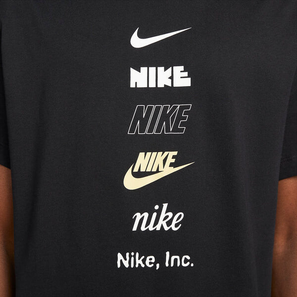 Футболка Nike T-Shirt Multi Logo 'Black', черный — фото 2