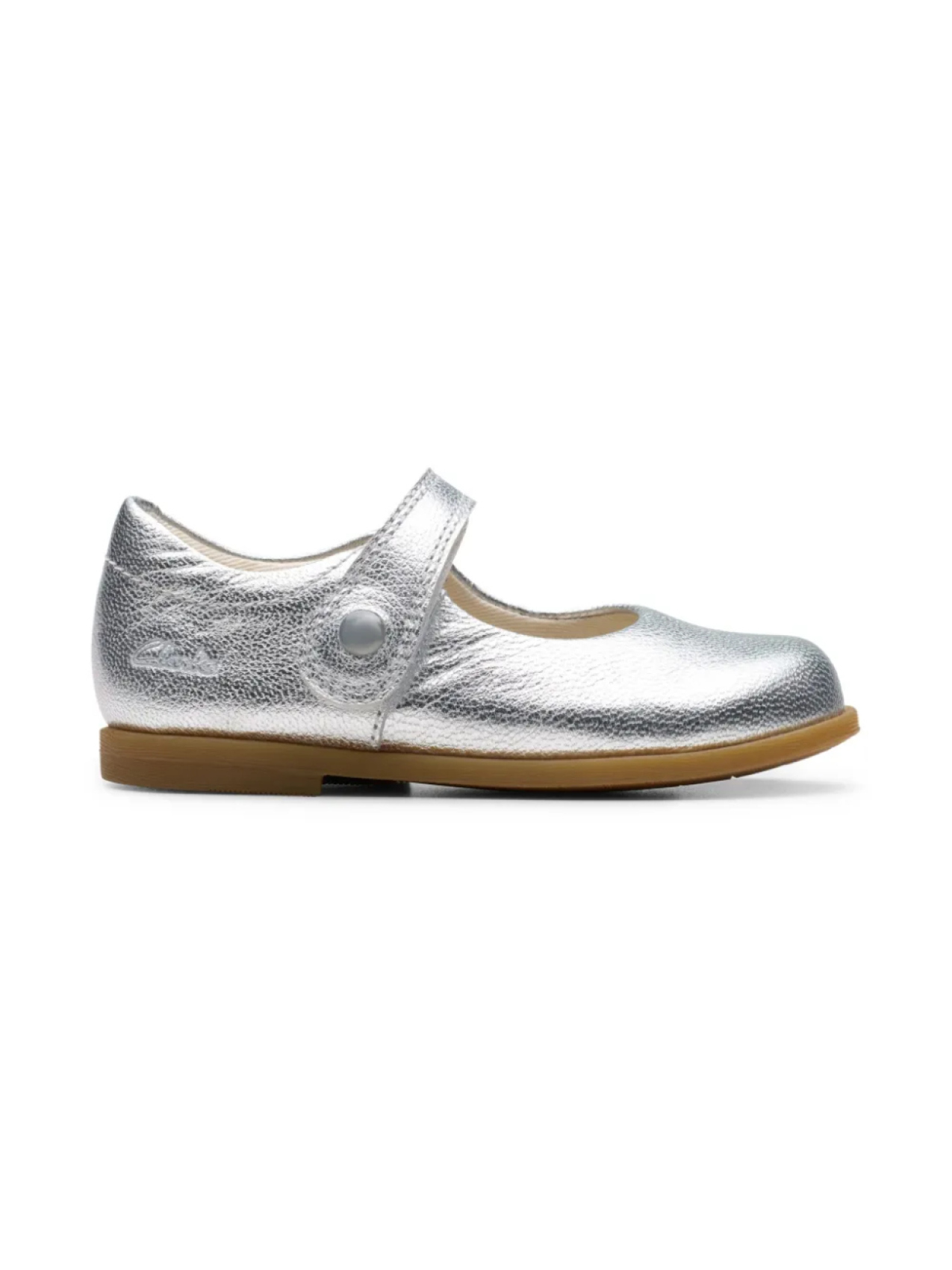 

Балетки из металлизированной кожи Clarks Kids, серебряный