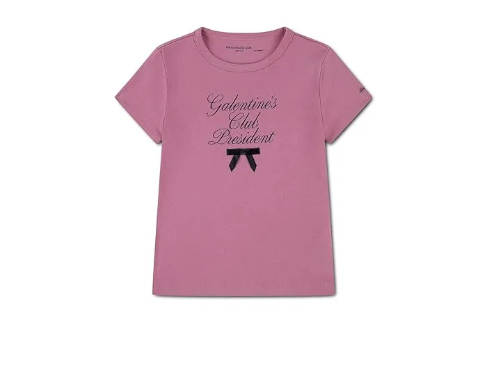 Футболка с принтом Galentine's Club Baby Tee abercrombie kids, Anf Cashmere Rose
