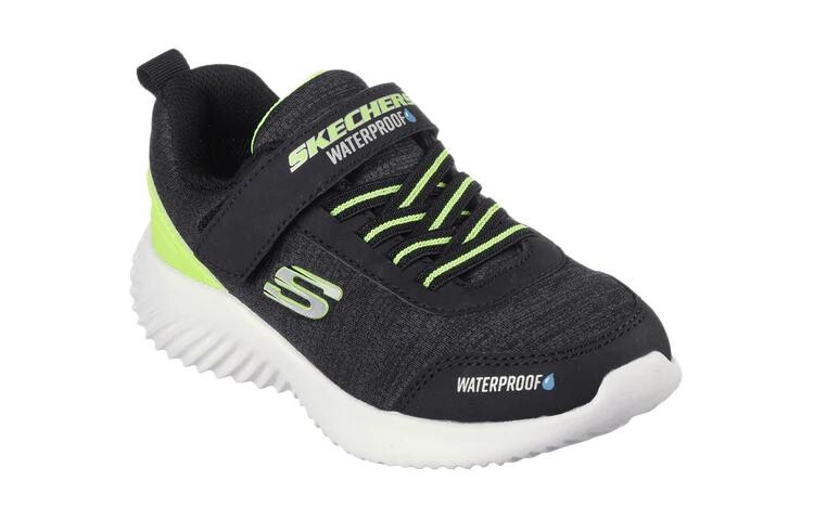 Детские кеды Детские низкие черные/зеленые Skechers, черный/зеленый — фото 3