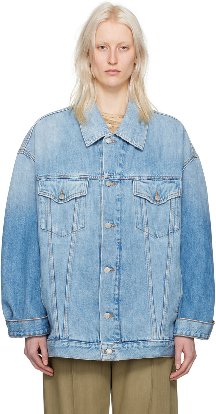 

Синяя джинсовая куртка оверсайз Acne Studios, цвет Light blue