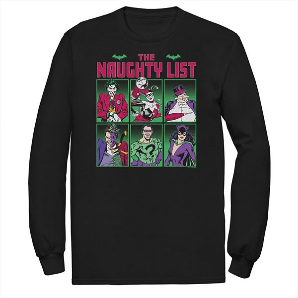 

Футболка с длинным рукавом Batman The Gotham Naughty List Big & Tall Licensed Character