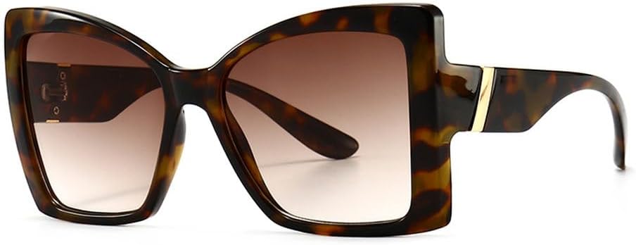 

Роскошные солнцезащитные очки «кошачий глаз» в крупной оправе для женщин, модные, винтажные, популярные, для путешествий, сексуальные, с защитой от УФ-излучения UV400 HVTVTLA, Leopard Tea