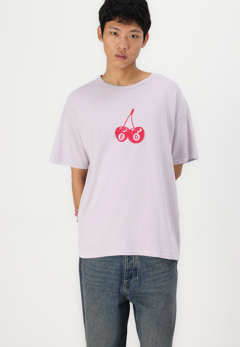 

Футболка с принтом CHERRY TEE UNISEX BDG Urban Outfitters, сиреневый