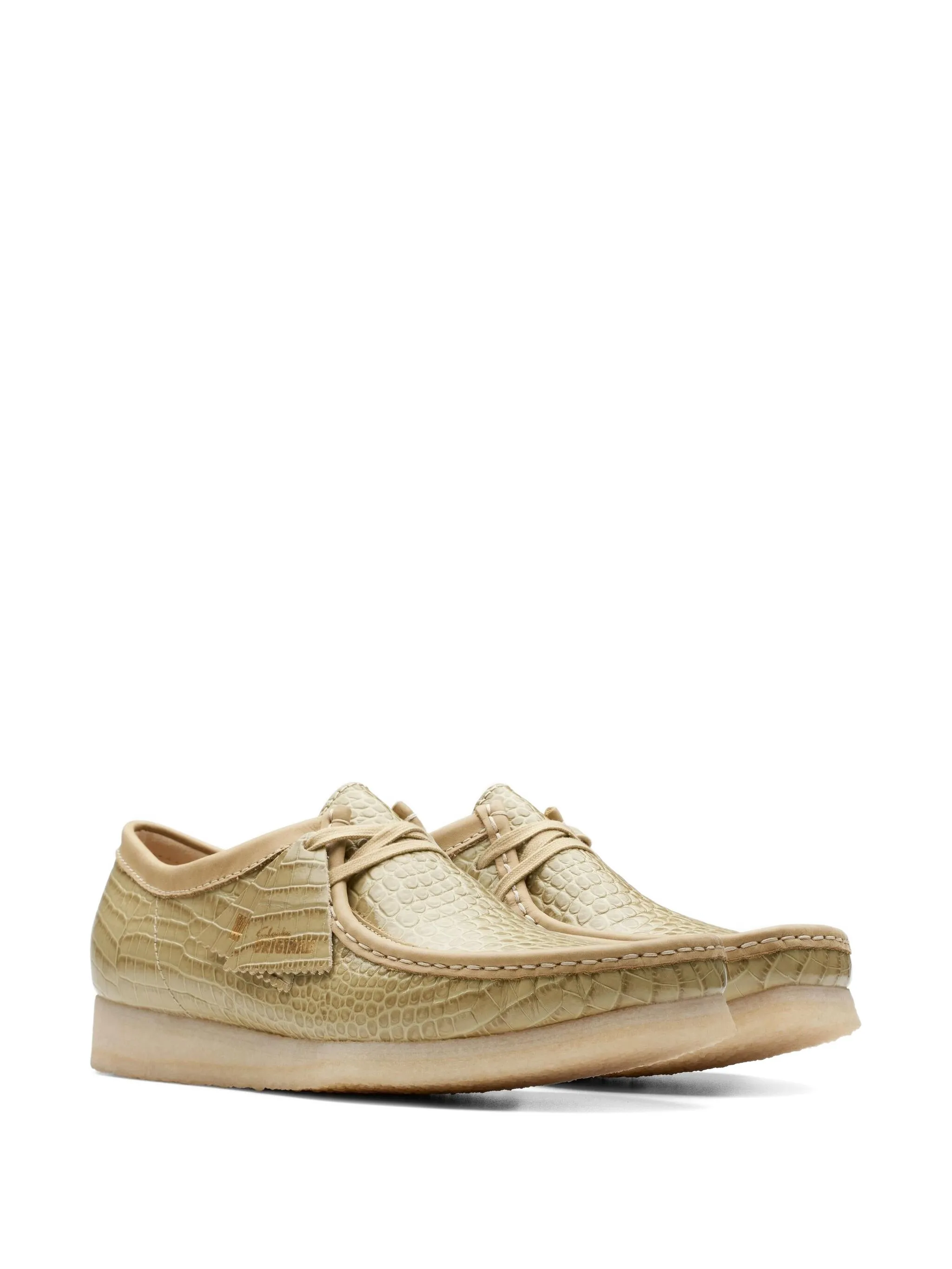 Туфли дерби Wallabee Maple Croc Clarks Originals, зеленый — фото 2