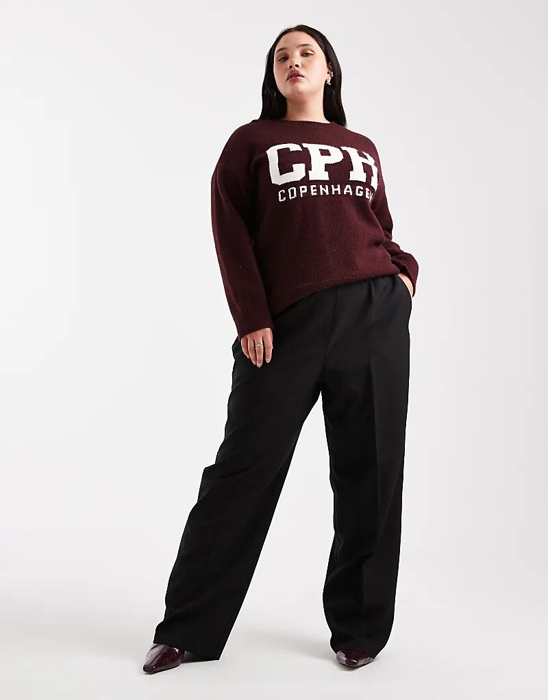 

Брюки-карго ASOS DESIGN Curve черного цвета с застежкой-молнией