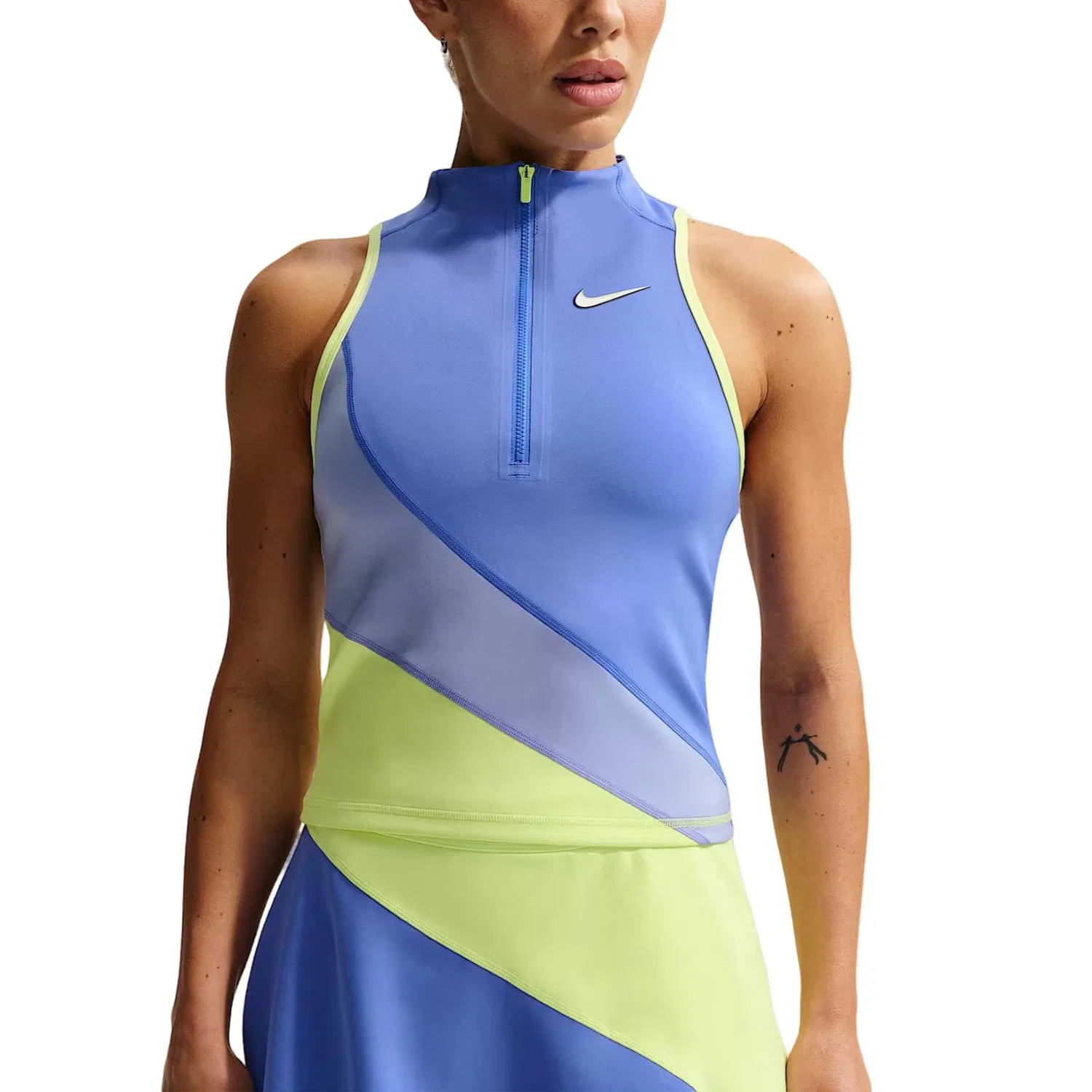 Теннисный топ Court Slam Women's Dri-FIT Nike, Sapphire Blue/Light Mustard/Light Lemon/White