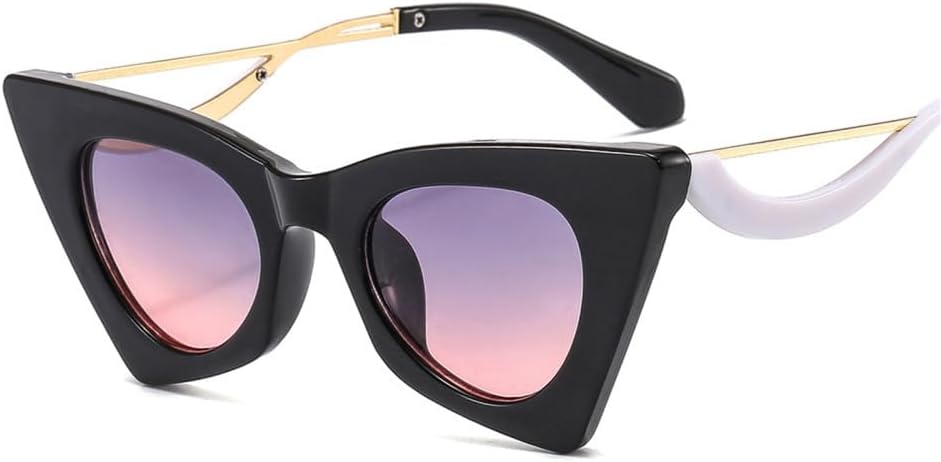 

Модные женские солнцезащитные очки «кошачий глаз» в винтажном стиле с металлической цветной оправой, уникальные и трендовые, с защитой от УФ-излучения UV400 TYUVIVO, Black