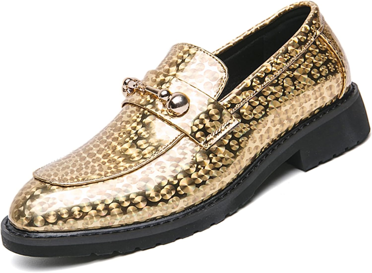 

Мужские лоферы из лакированной кожи без шнурков, модные с заостренным носком, повседневные и деловые формальные оксфорды, блестящие, для свадеб, вечеринок и выпускных Lossarye, золотой