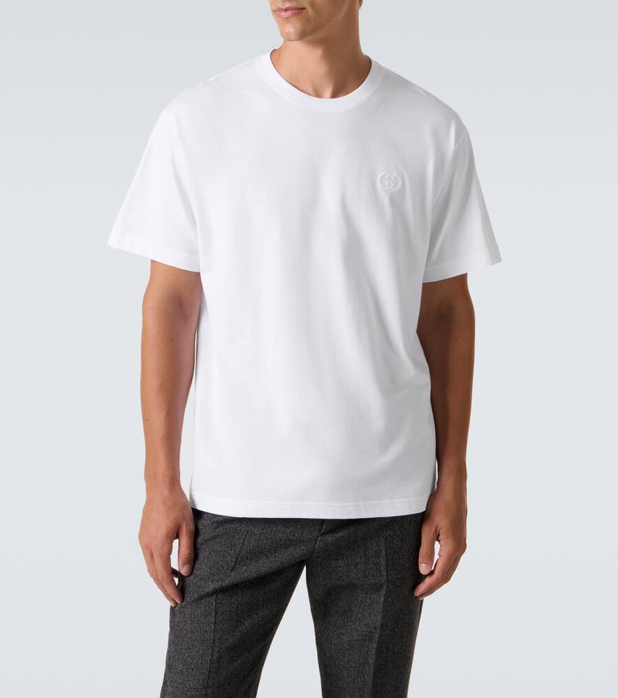 Футболка из хлопкового джерси Double G Gucci, White — фото 3