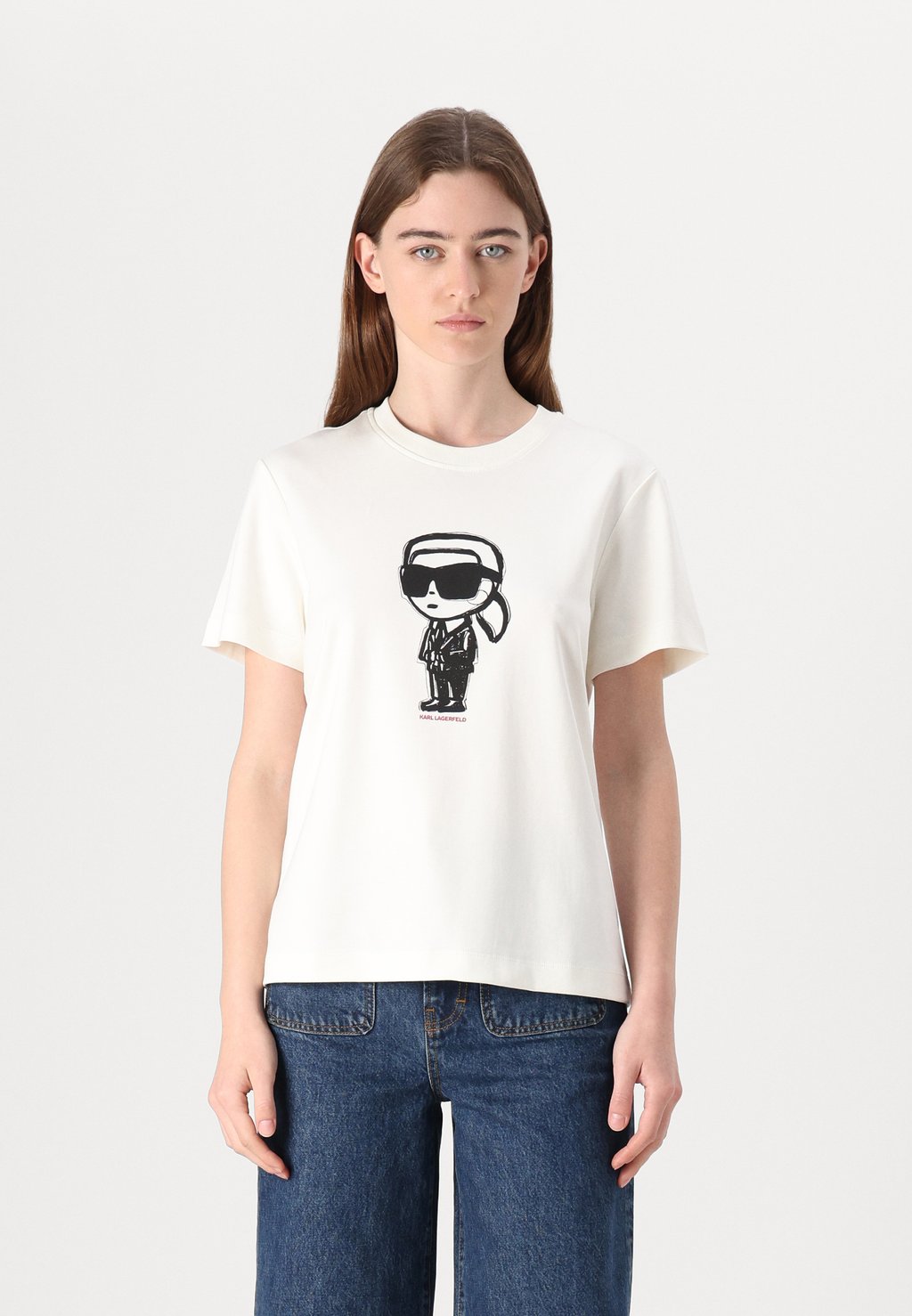 

Футболка с принтом IKON SKETCH KARL LAGERFELD, молочный
