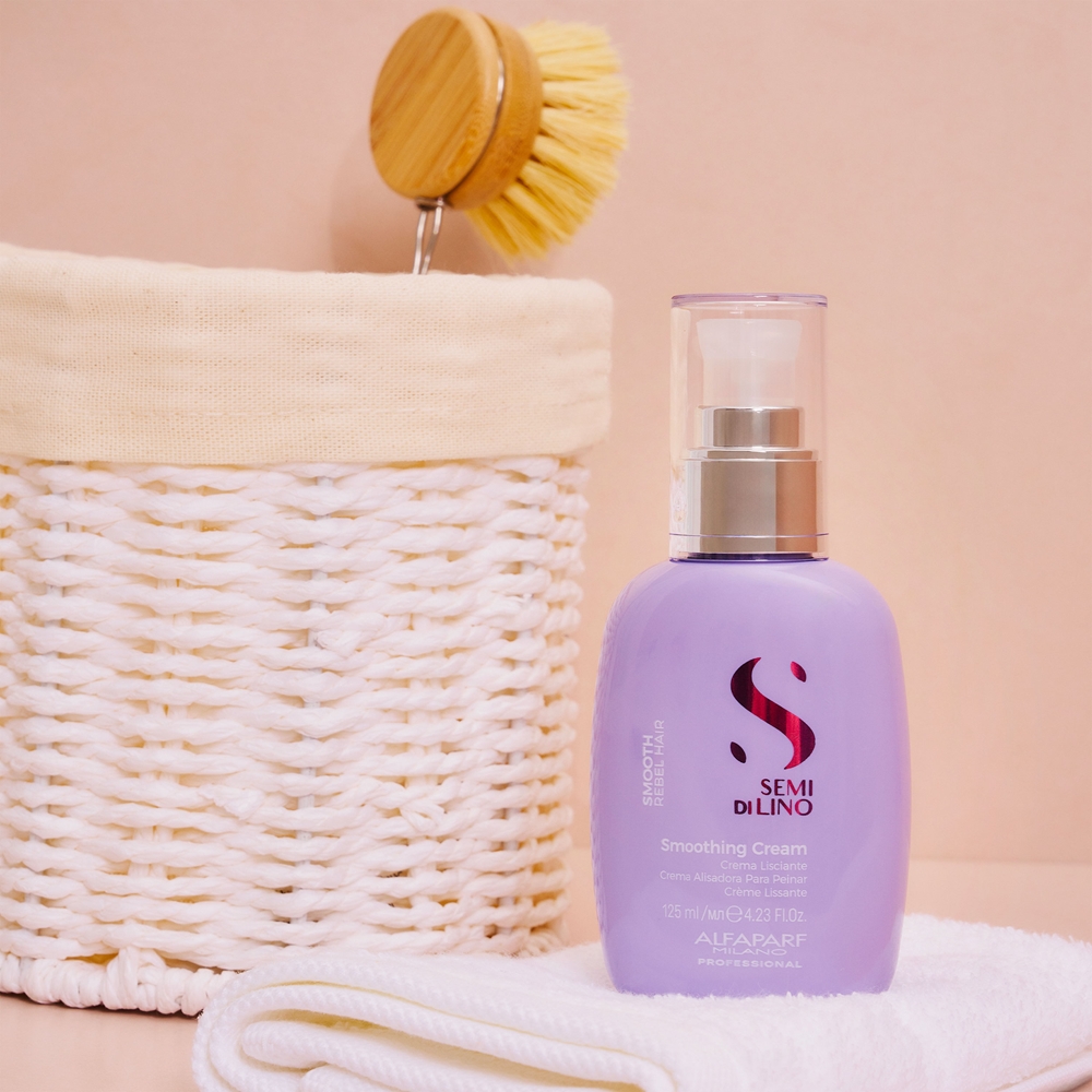 Разглаживающее молочко Semi di lino Smooth для непослушных, вьющихся волос Alfaparf Milano, 125 мл — фото 3