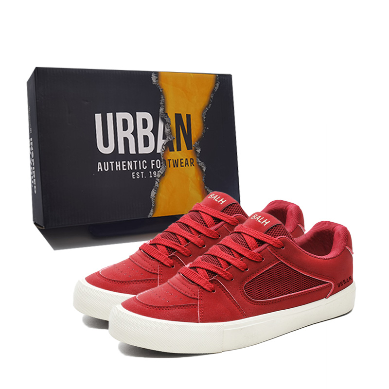 

URBAN AUTHENTIC Износостойкие дышащие низкие кеды мужские бордовые, цвет Burgundy