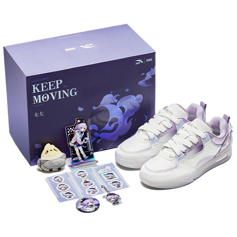 

Кроссовки Genshin X ANTA AOJIE Skateboarding Shoes Women's Low-top Paper Elizabeth / Poplar Fluff Purple, фиолетовый