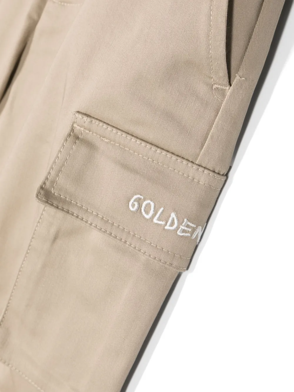 Зауженные брюки карго средней посадки Golden Goose Kids, нейтральный — фото 3