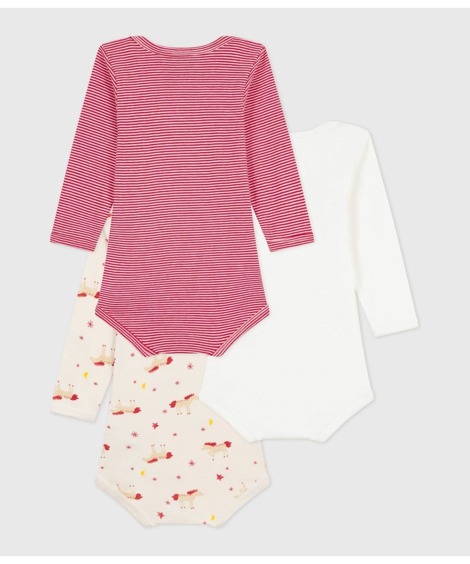 Боди с длинными рукавами (комплект из 3 предметов) PETIT BATEAU, Multicolor 1 — фото 2